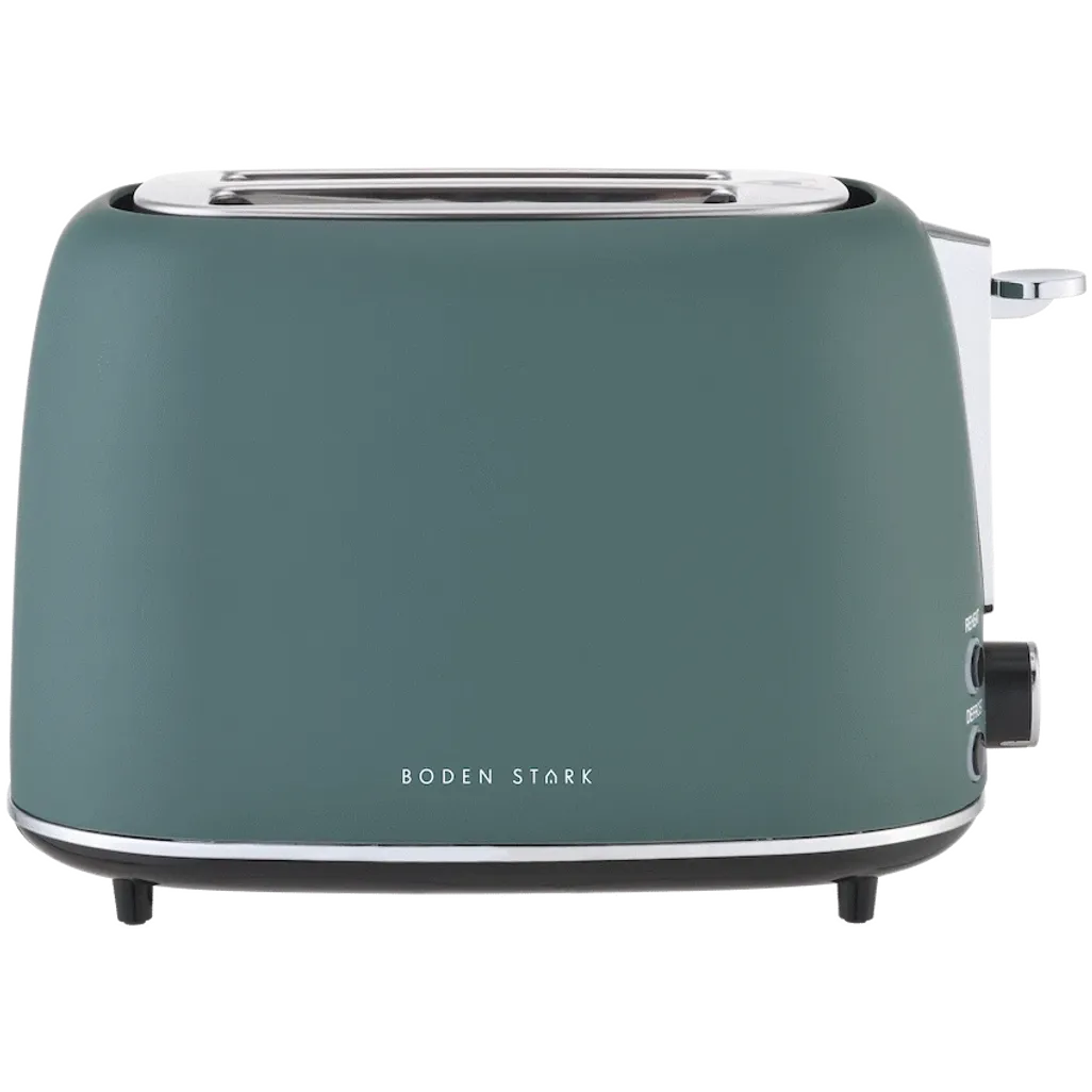 Boden Stark Matte Stainless Steel Toaster - Green