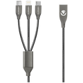 Volkano Iron Series Round Metallic Spring 3-in-1 (Type-C/Lightning/Micro) Cable 1m