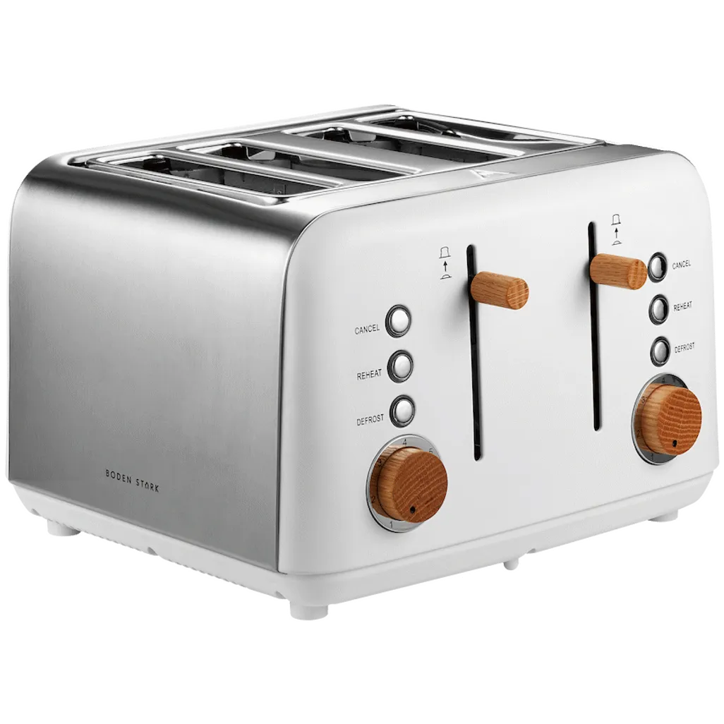 Boden Stark Anson Collection 4 Slice SS Toaster White
