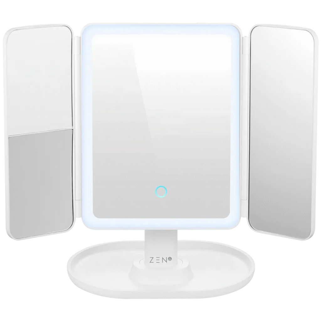 ZEN Selene Series Detachable Trifold Makeup Mirror - White