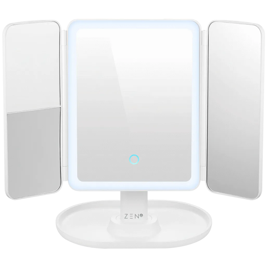 ZEN Selene Series Detachable Trifold Makeup Mirror - White