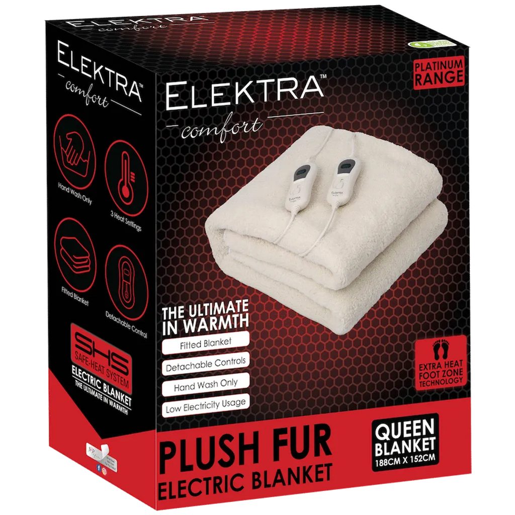 Elektra Comfort Electric Blanket - Queen - Fur