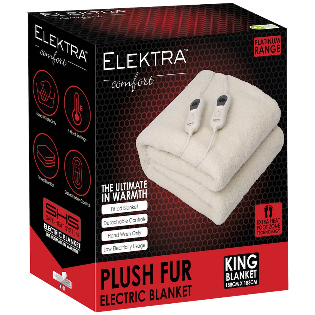Elektra Comfort Electric Blanket - King - Fur
