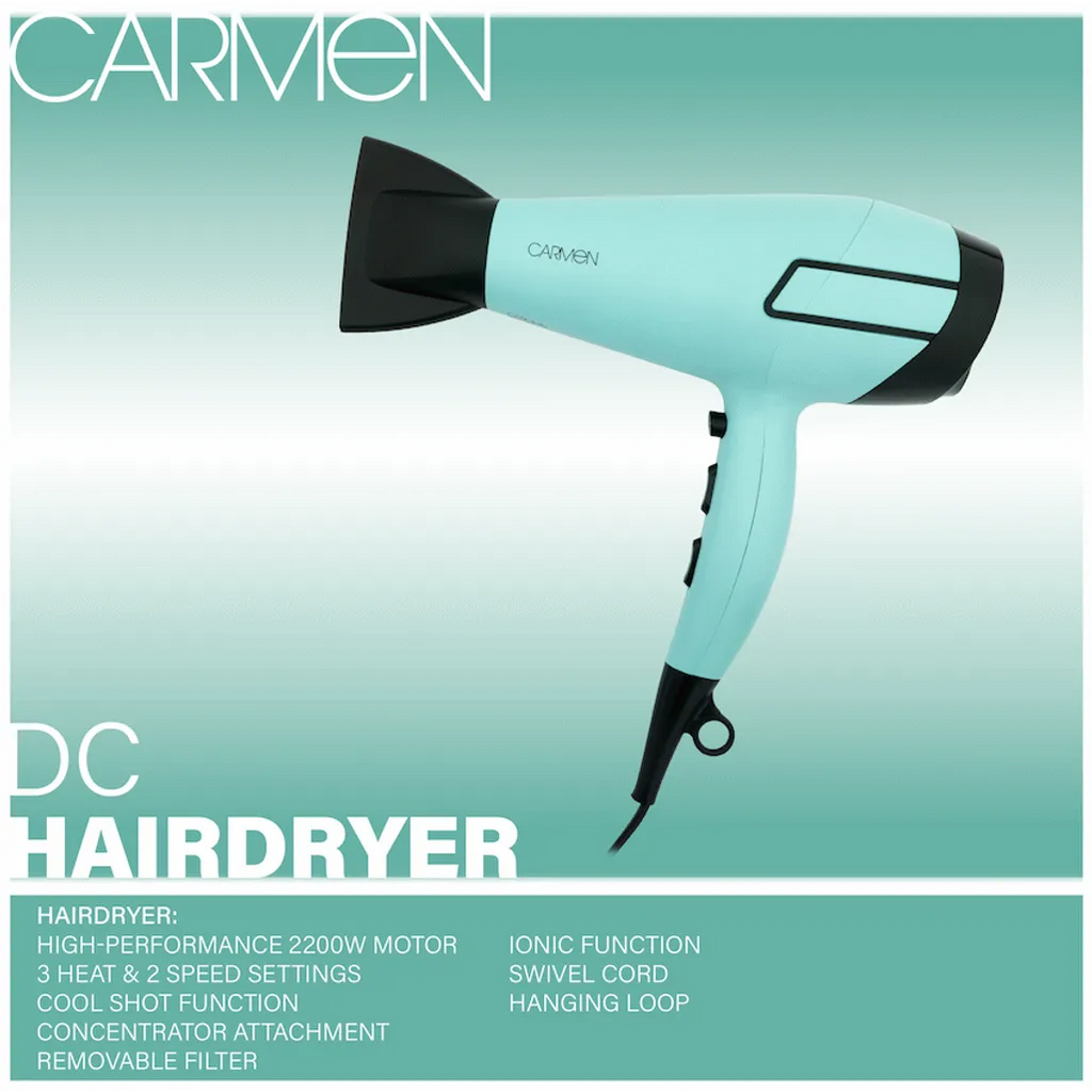 Carmen Colours 2200w DC Hairdryer