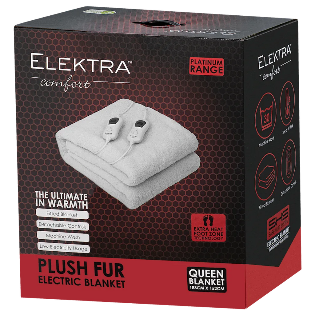 Elektra Comfort Electric Blanket - Queen - Fur
