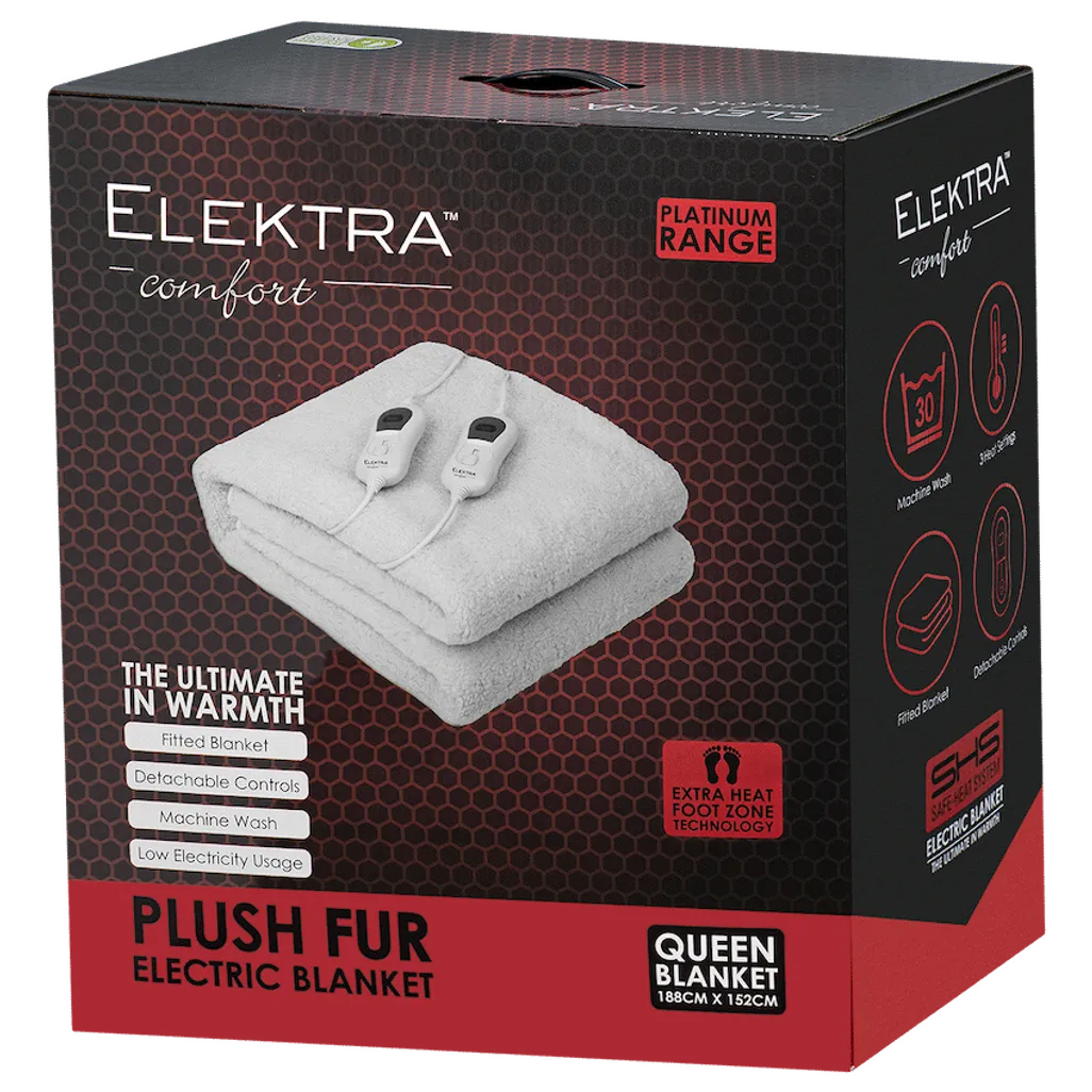 Elektra Comfort Electric Blanket - Queen - Fur