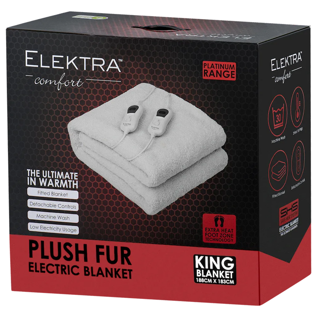 Elektra Comfort Electric Blanket - King - Fur
