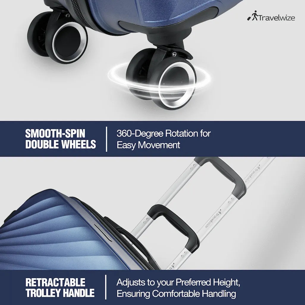 Travelwize Quartz PP 55cm 4-Wheel Spinner Luggage