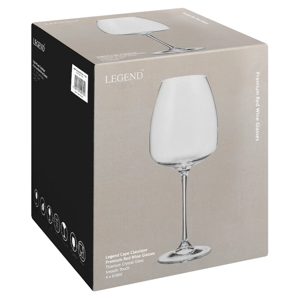 Legend Cape Classique Red Wine Glass 610ml - 4 Pack