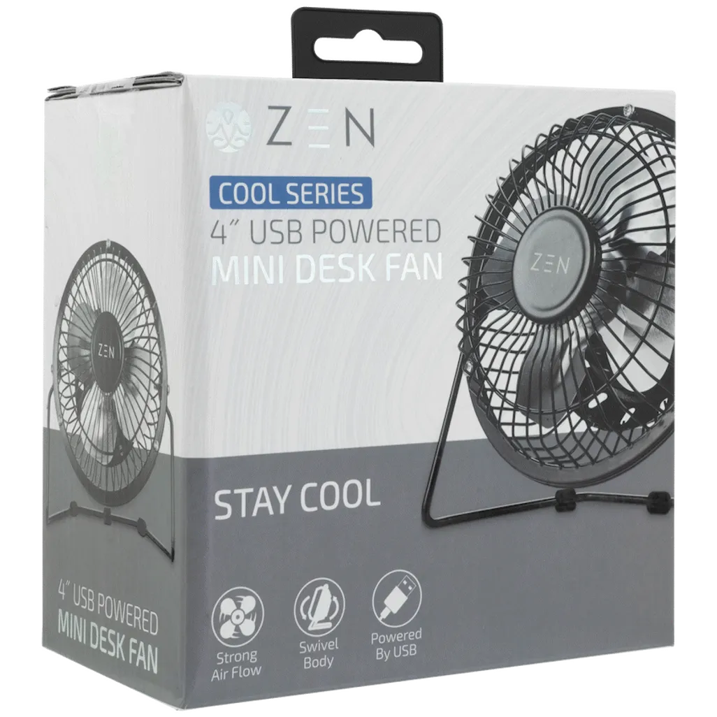ZEN Cool Series 4 inch Mini Desk Fan