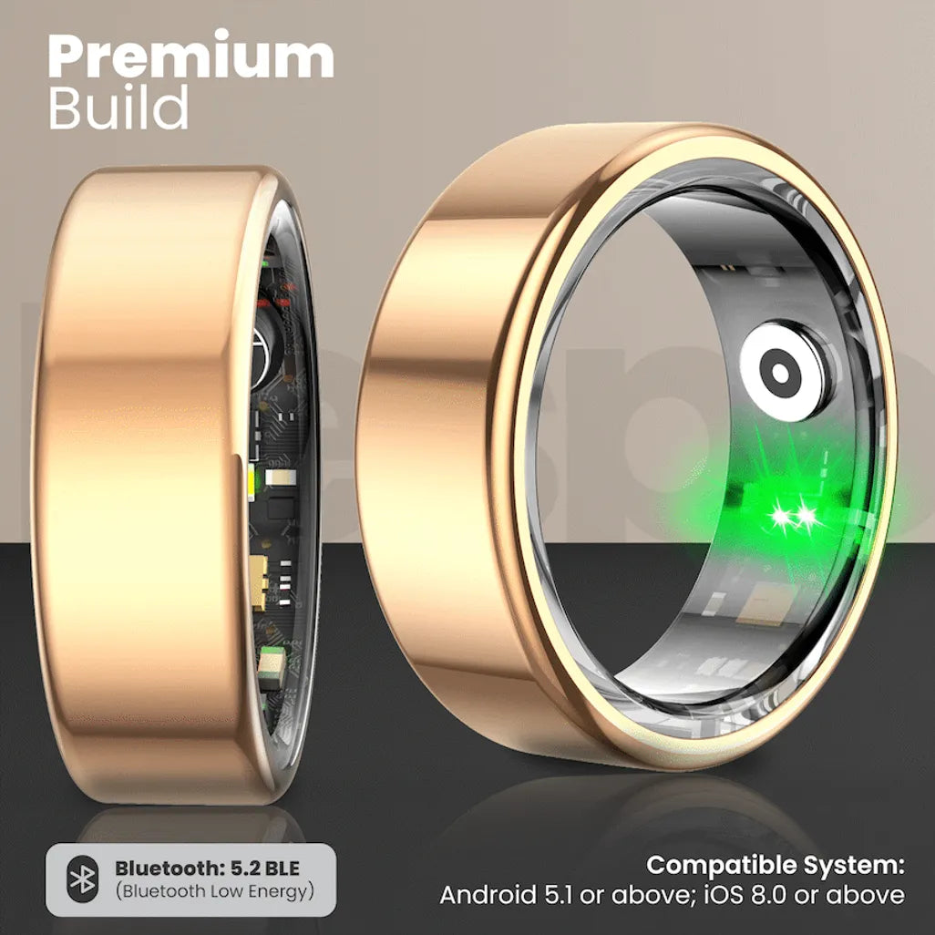 Volkano Ring Series Smart Ring with Charge Case - Black 20.8mm