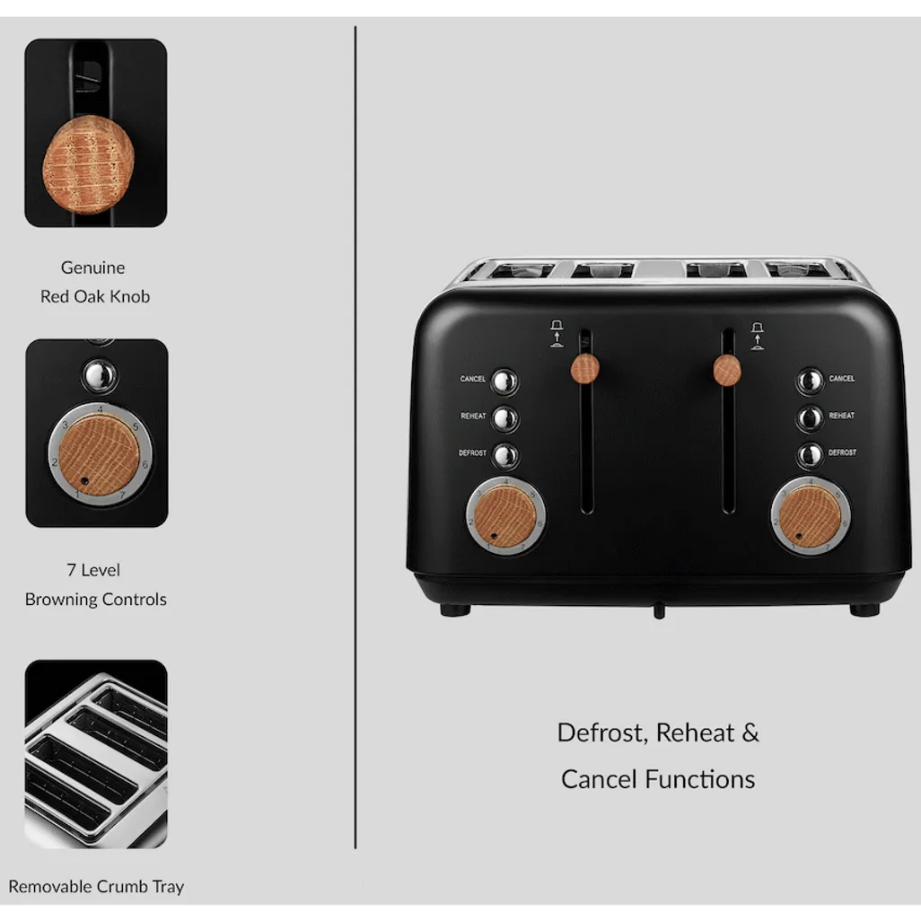 Boden Stark Anson Collection 4-Slice Stainless Steel Toaster