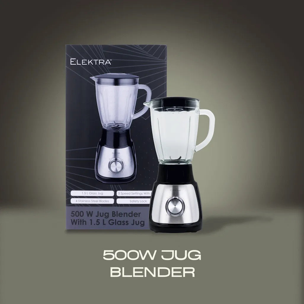 Elektra - 500w 1.5l Jug Blender (Glass Jug)