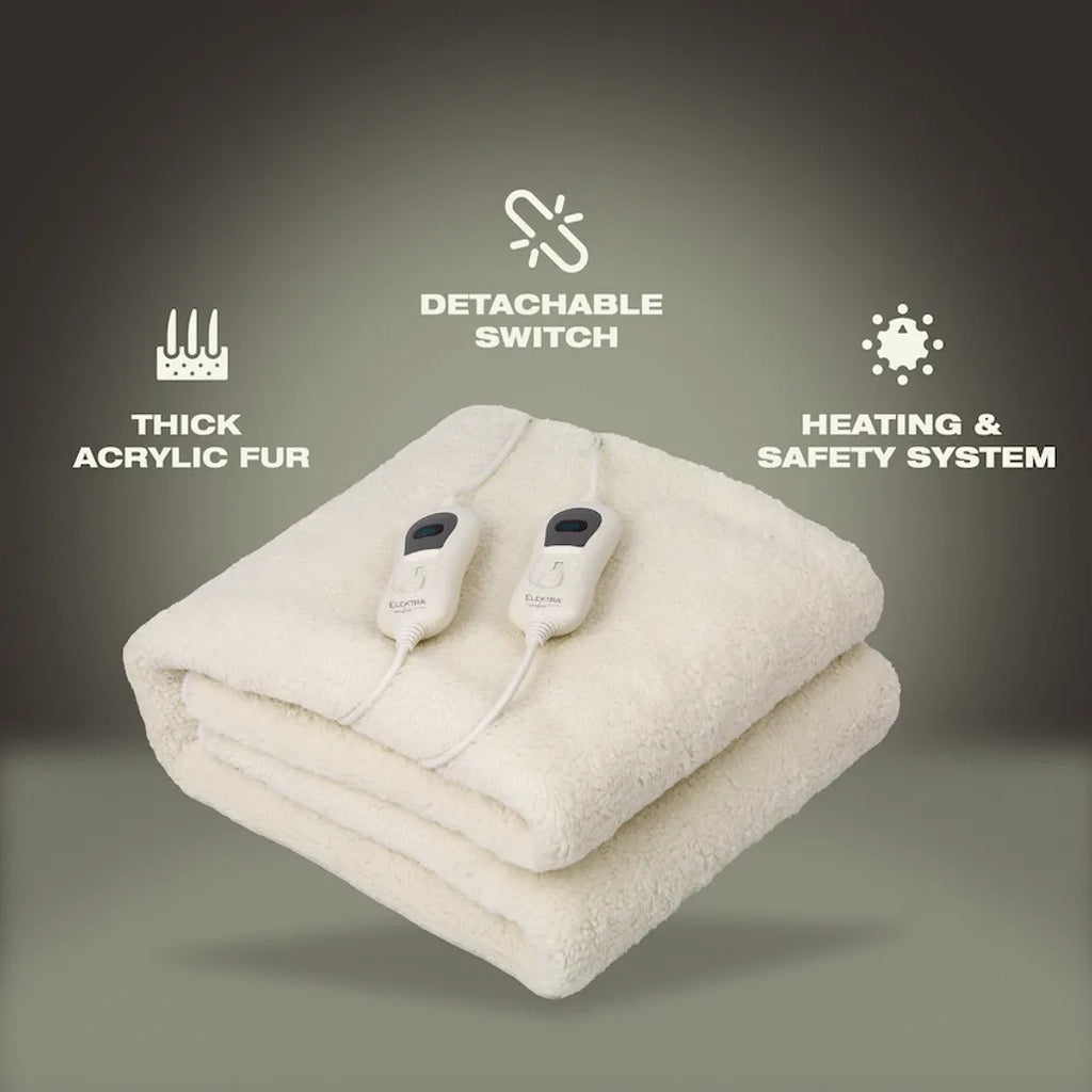Elektra Comfort Electric Blanket - King - Fur