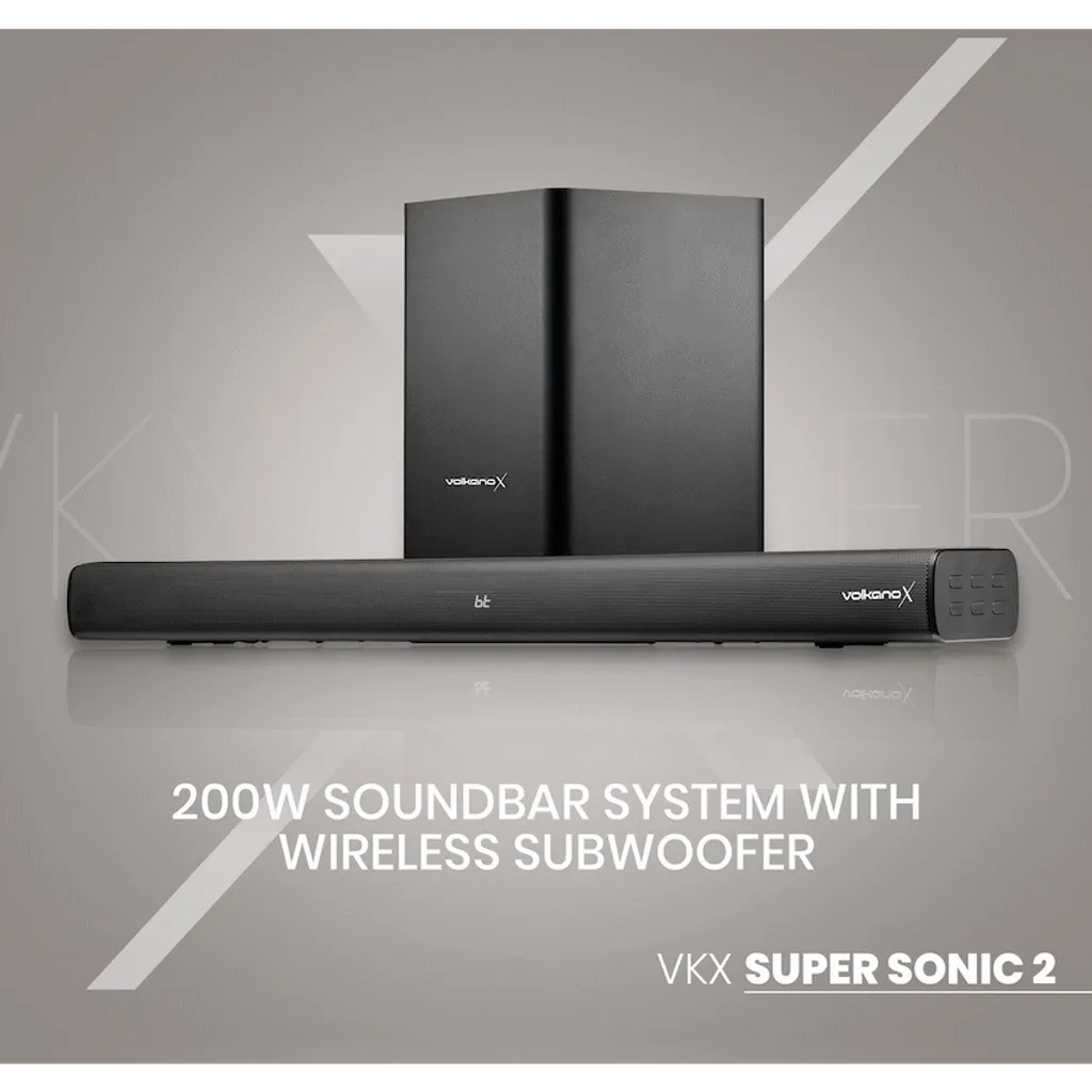 VolkanoX Supersonic 2 Series 2.1 200w Soundbar System with Wireless Subwoofer