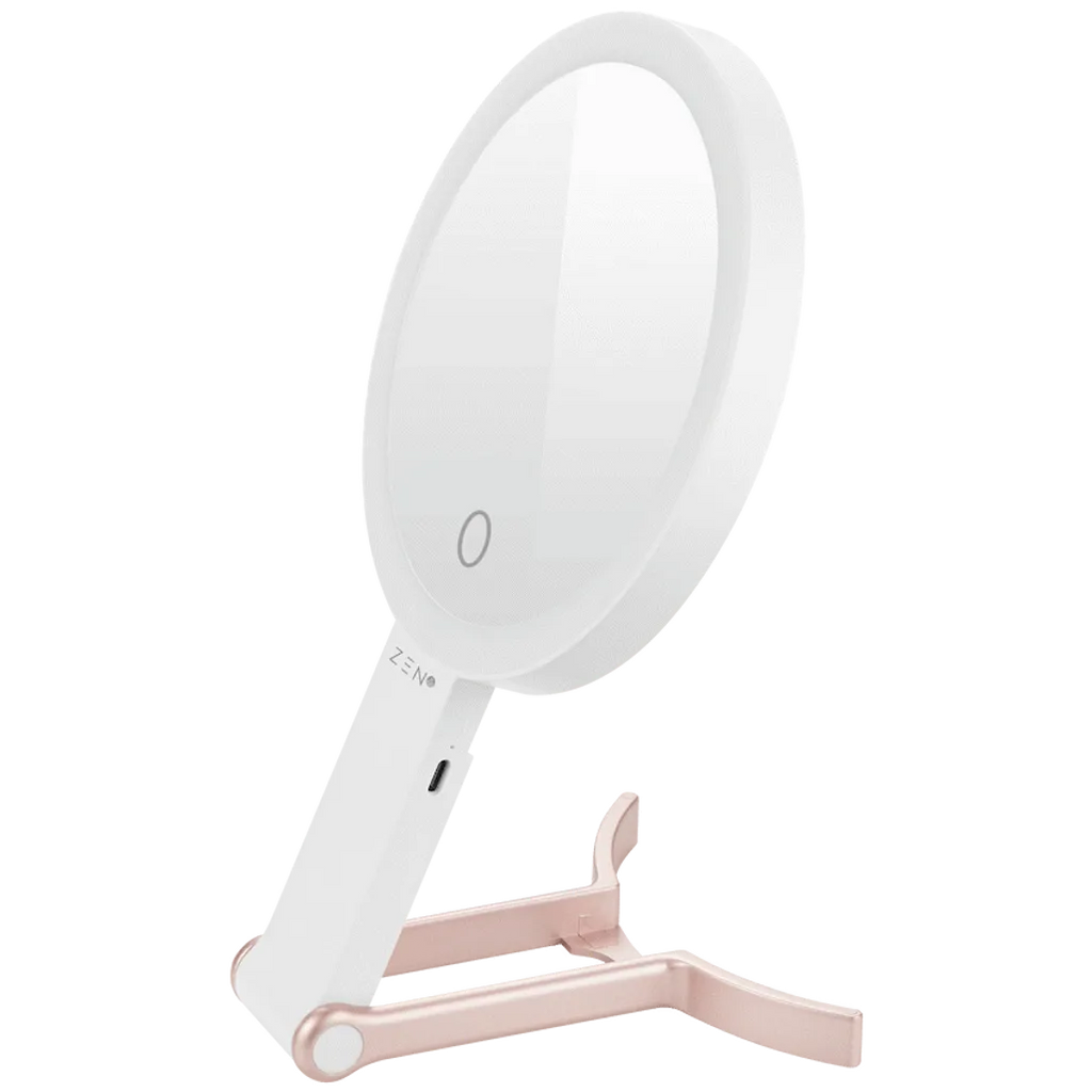 ZEN JestSet Series Portable Handheld LED Mirror - White