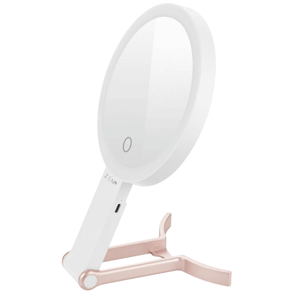 ZEN JestSet Series Portable Handheld LED Mirror - White