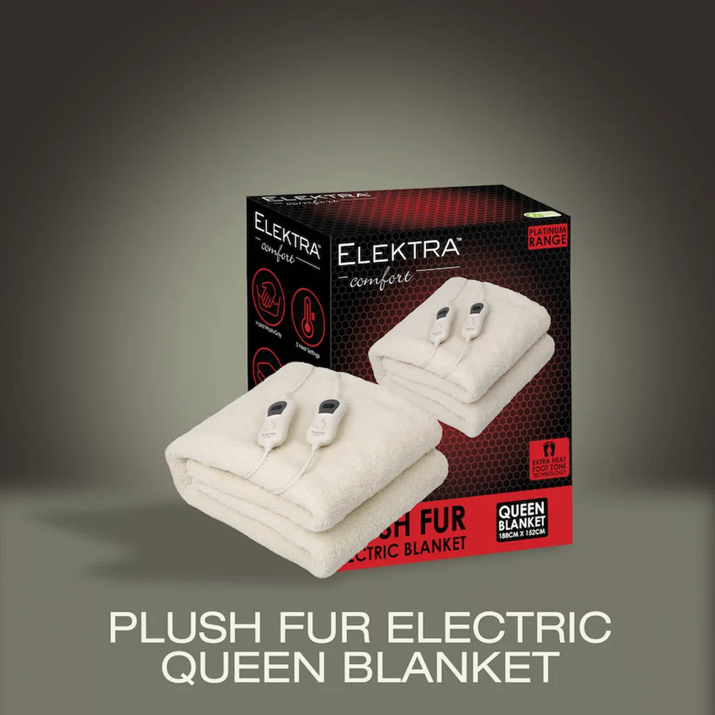 Elektra Comfort Electric Blanket - Queen - Fur