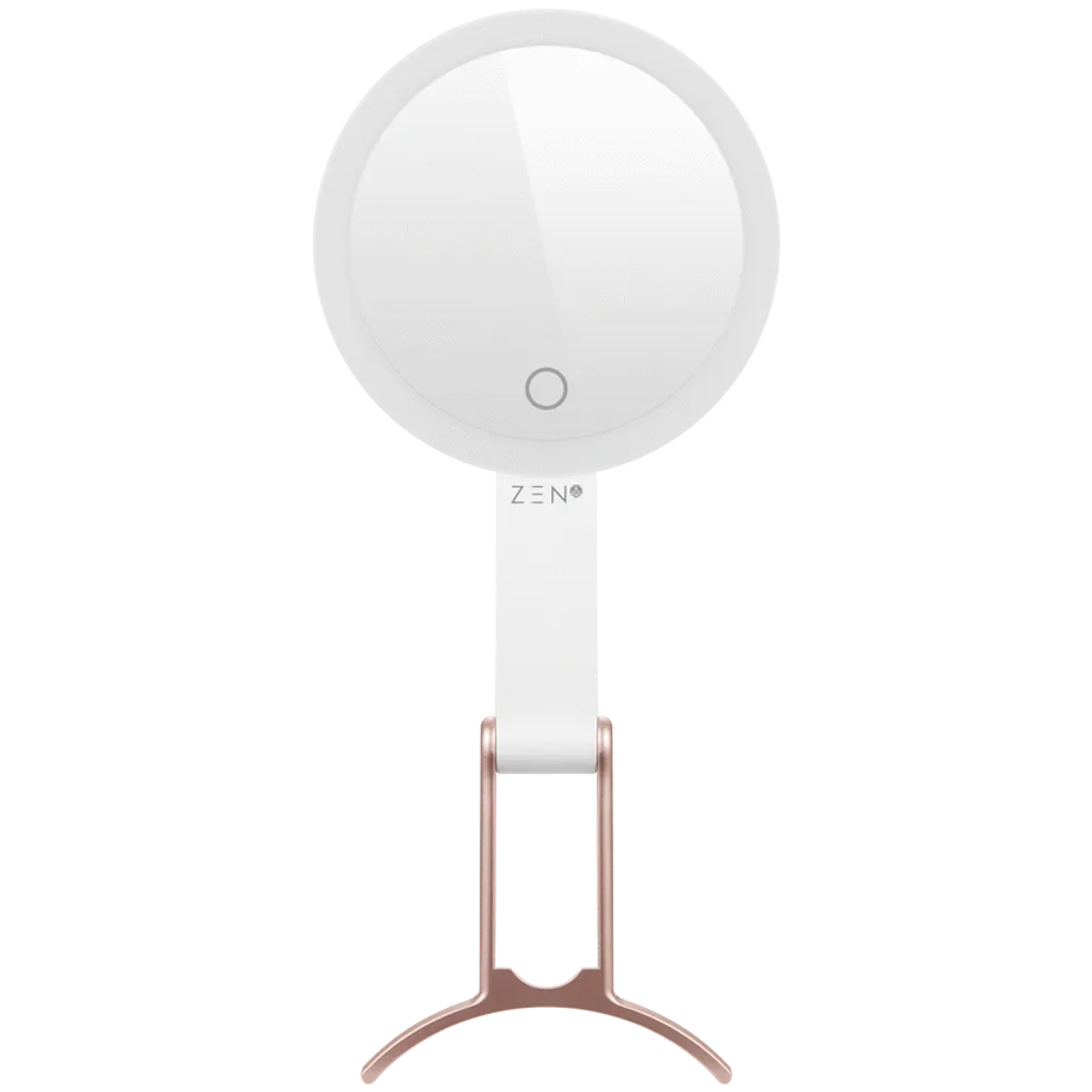 ZEN JestSet Series Portable Handheld LED Mirror - White