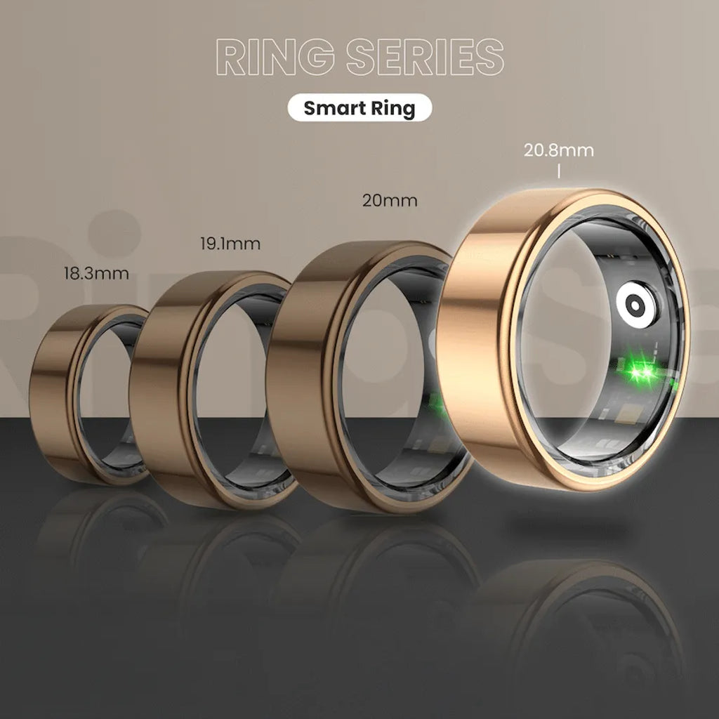 Volkano Ring Series Smart Ring with Charge Case - Black 20.8mm