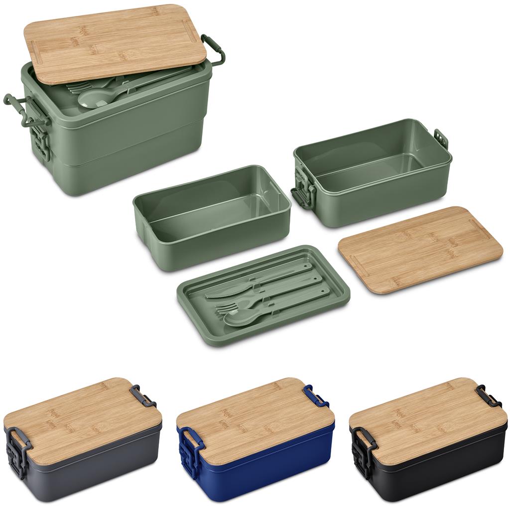 Urban Terrain Lakeside Double Layer Lunch Box & Cutlery Set