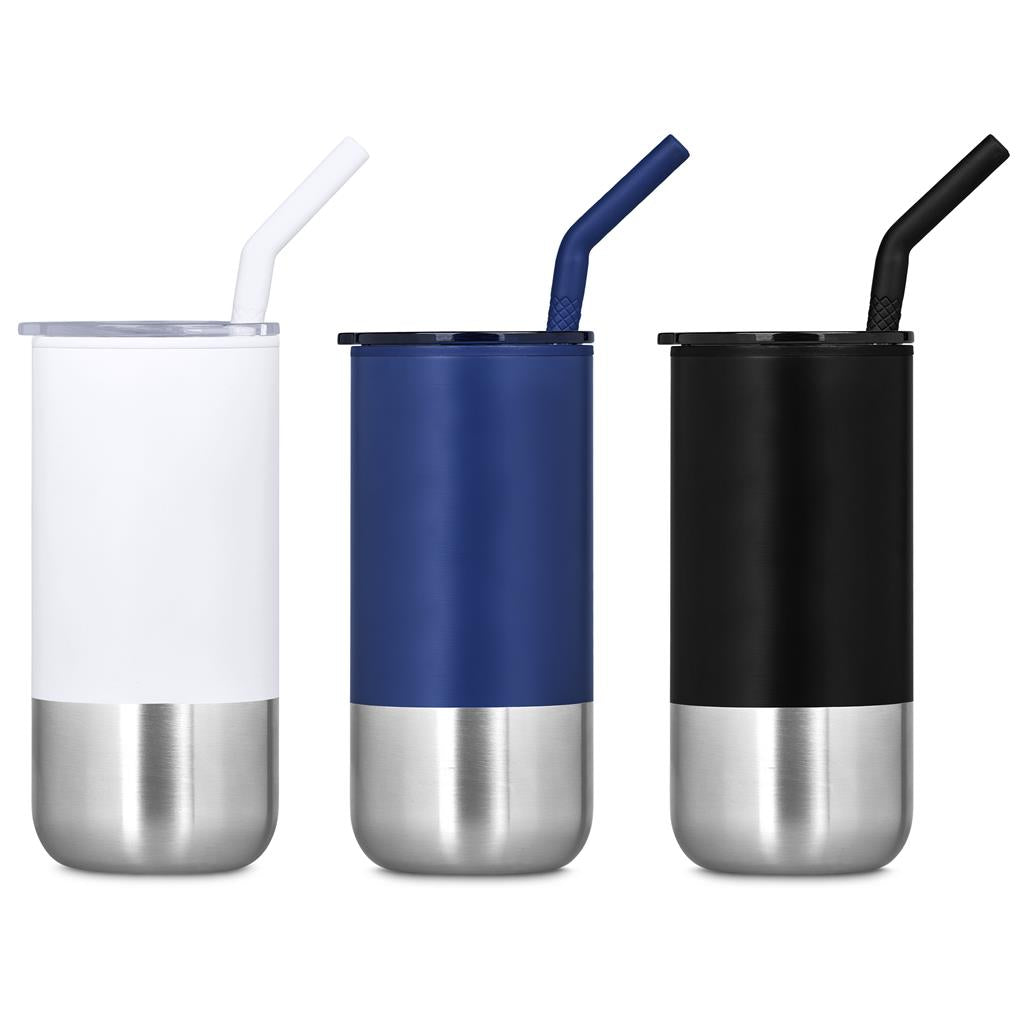 Kooshty Cheerio Stainless Steel & Plastic Double-Wall Tumbler & Straw – 480ml