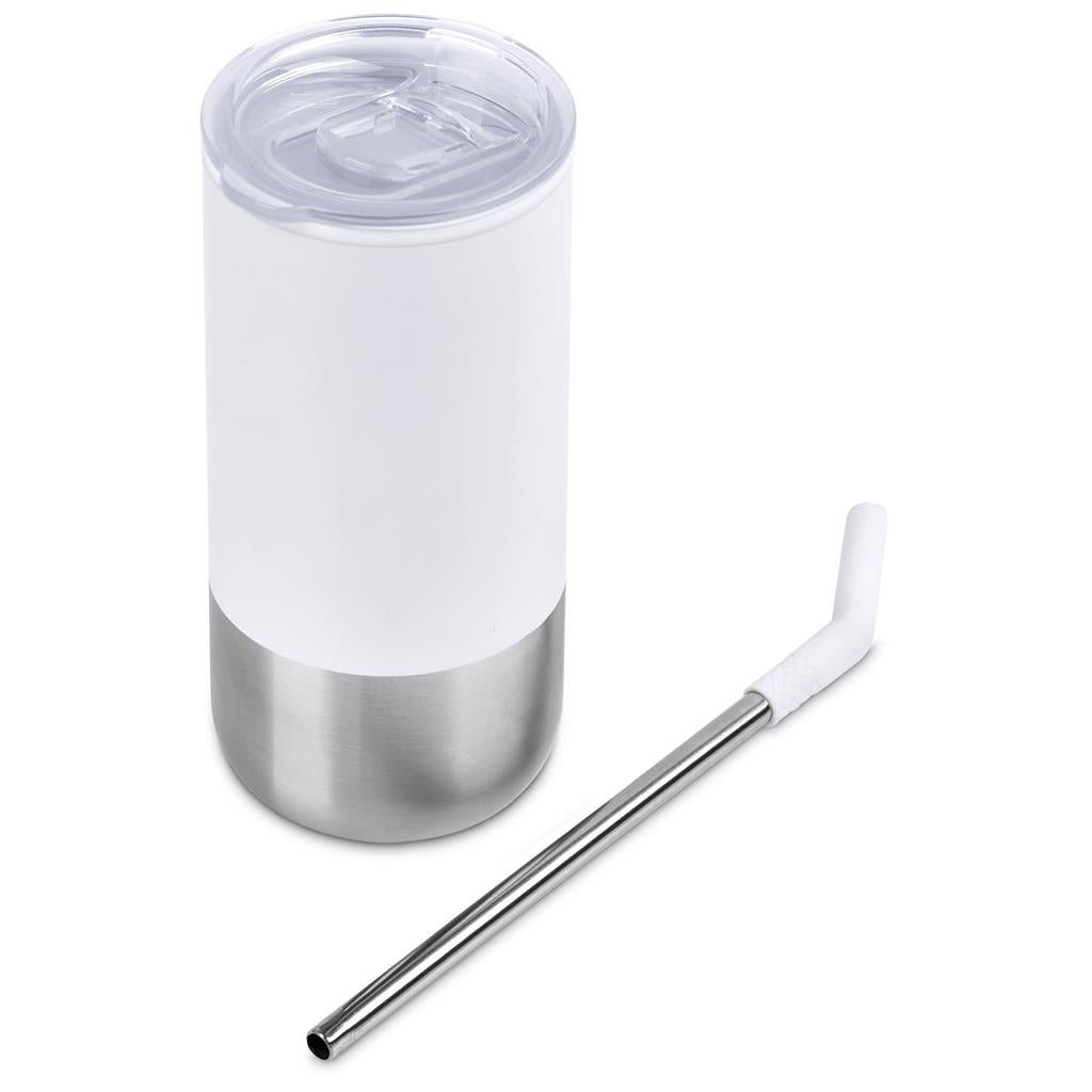 Kooshty Cheerio Stainless Steel & Plastic Double-Wall Tumbler & Straw – 480ml