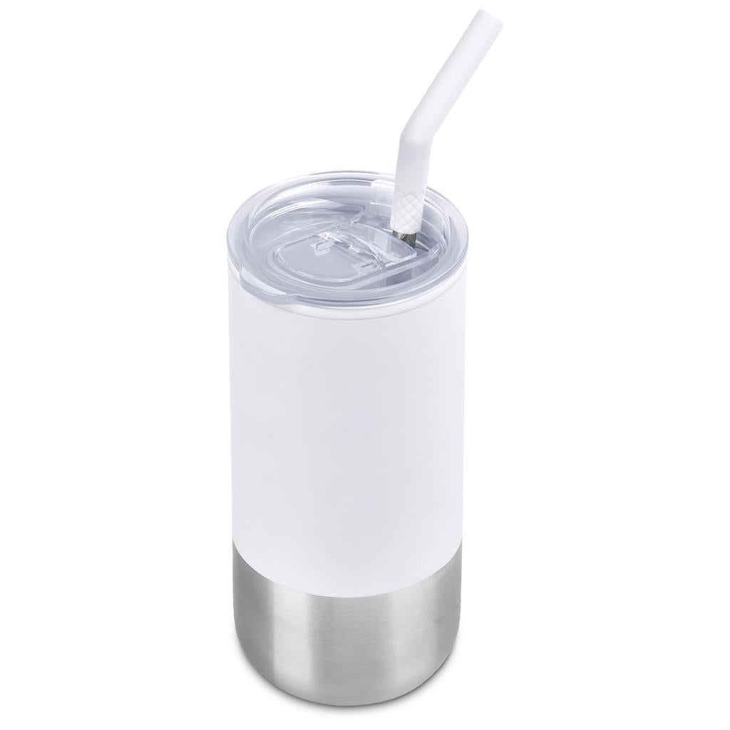 Kooshty Cheerio Stainless Steel & Plastic Double-Wall Tumbler & Straw – 480ml