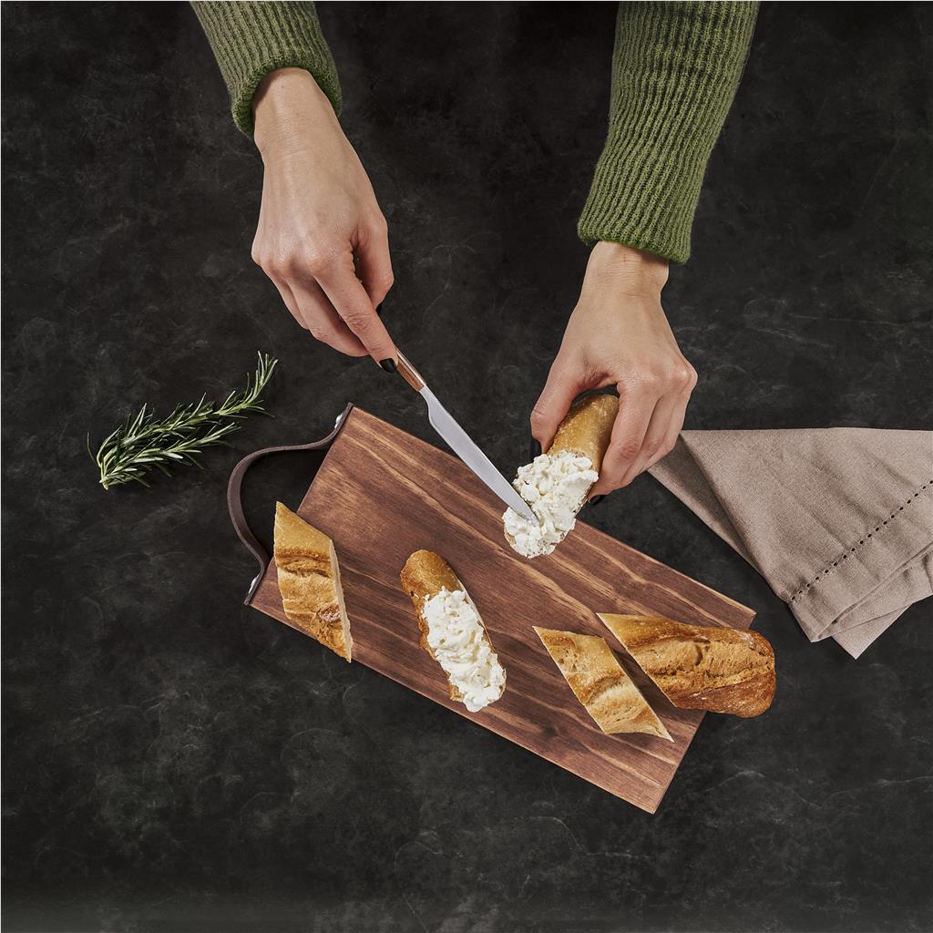 Serendipio Small Tea Time Wooden Tray with Leather Strap