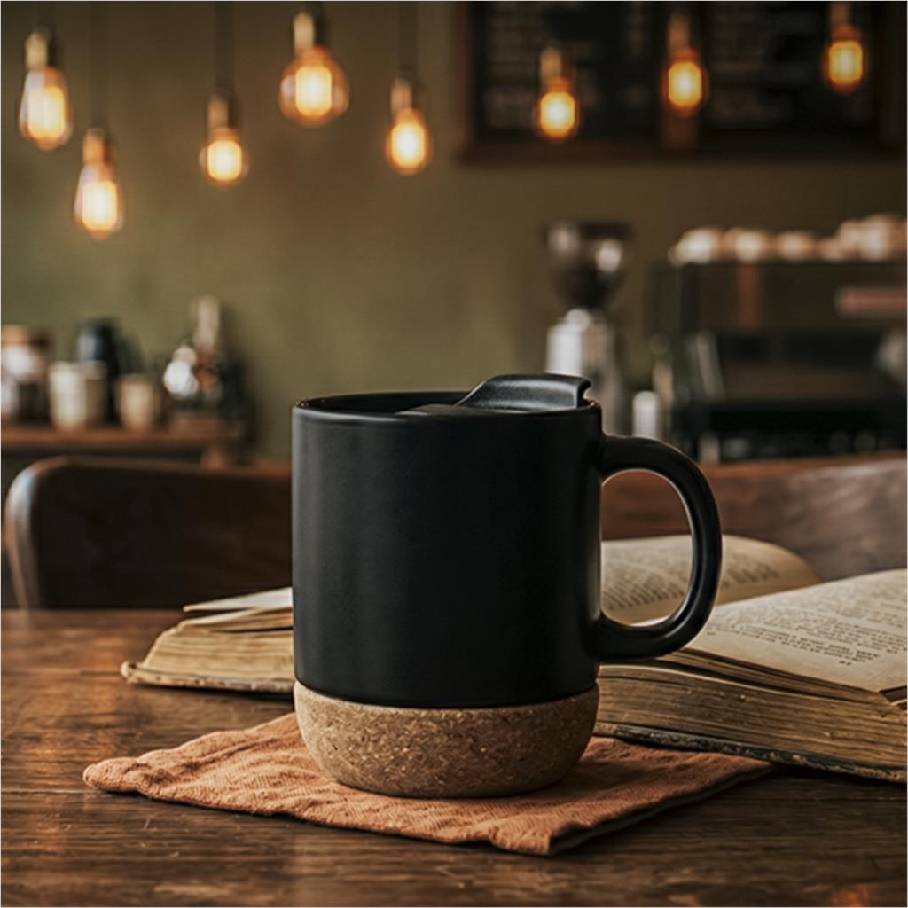 Serendipio Sienna Cork & Ceramic Coffee Mug - 340ml