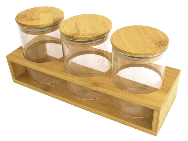 3-Piece Storage Jars & Stand