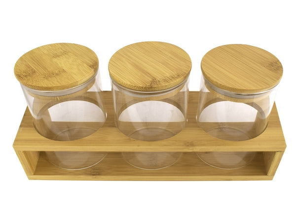 3-Piece Storage Jars & Stand