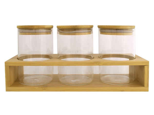 3-Piece Storage Jars & Stand