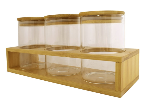 3-Piece Storage Jars & Stand