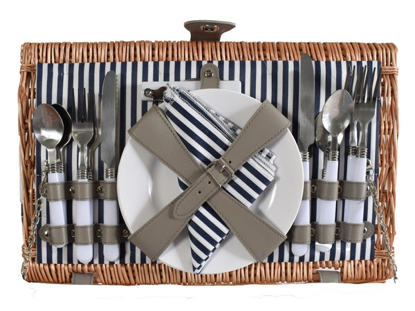 4-Person Wicker Picnic Basket