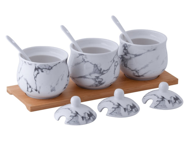 Marble Bamboo Canisters Set