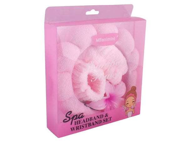 Spa Headband, Wristband & Hair Clip Set