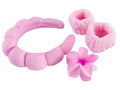 Spa Headband, Wristband & Hair Clip Set