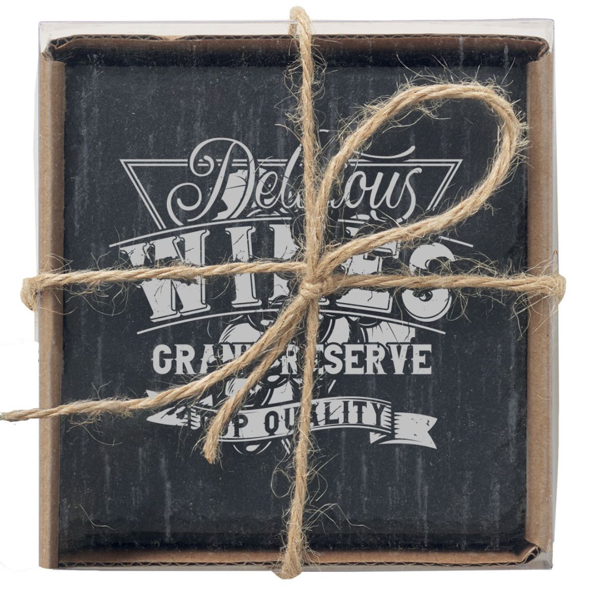 4 Piece Slate Coaster Set
